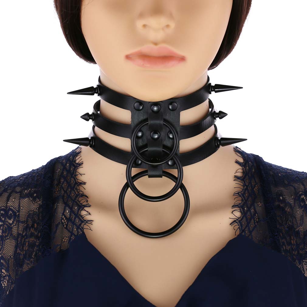 Women'S Emo Accessories - Gargantilla de Bondage de cuero con