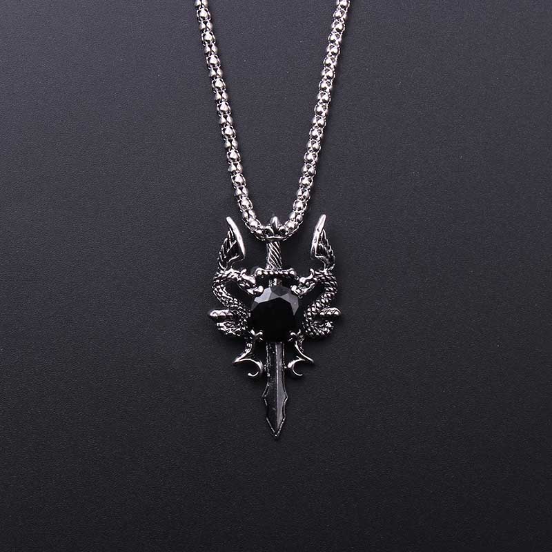 Women Accessories Trendy - Collar con Cruz de Doble Dragón