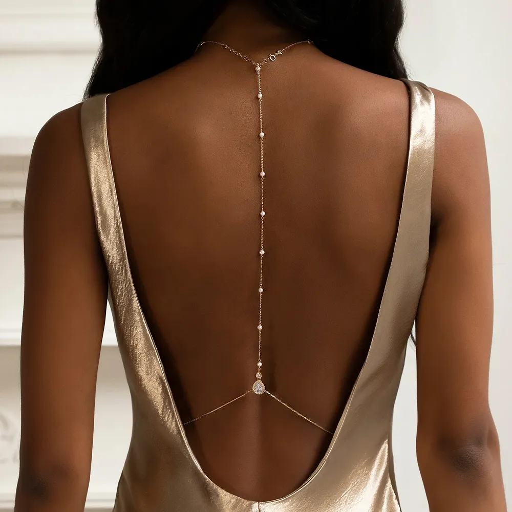 Women Accessories Dropshipping - Joyería de cadena trasera nupcial a