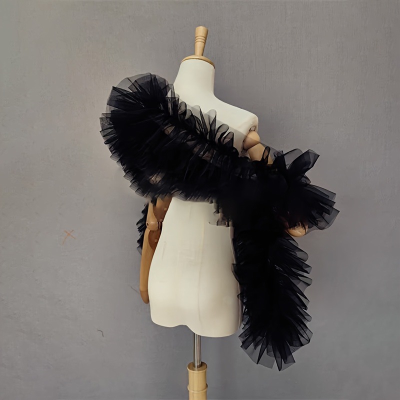 Chal de gasa negro esponjoso p - Women Accessories Photos reseña y precio