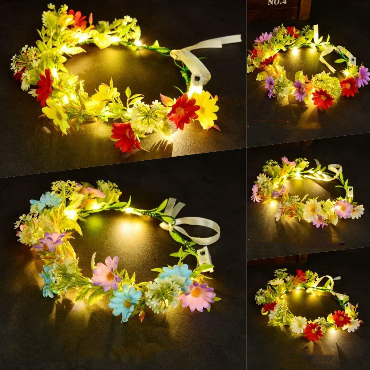 Corona de flores con luz LED,  - Women Accessories Photos reseña y precio