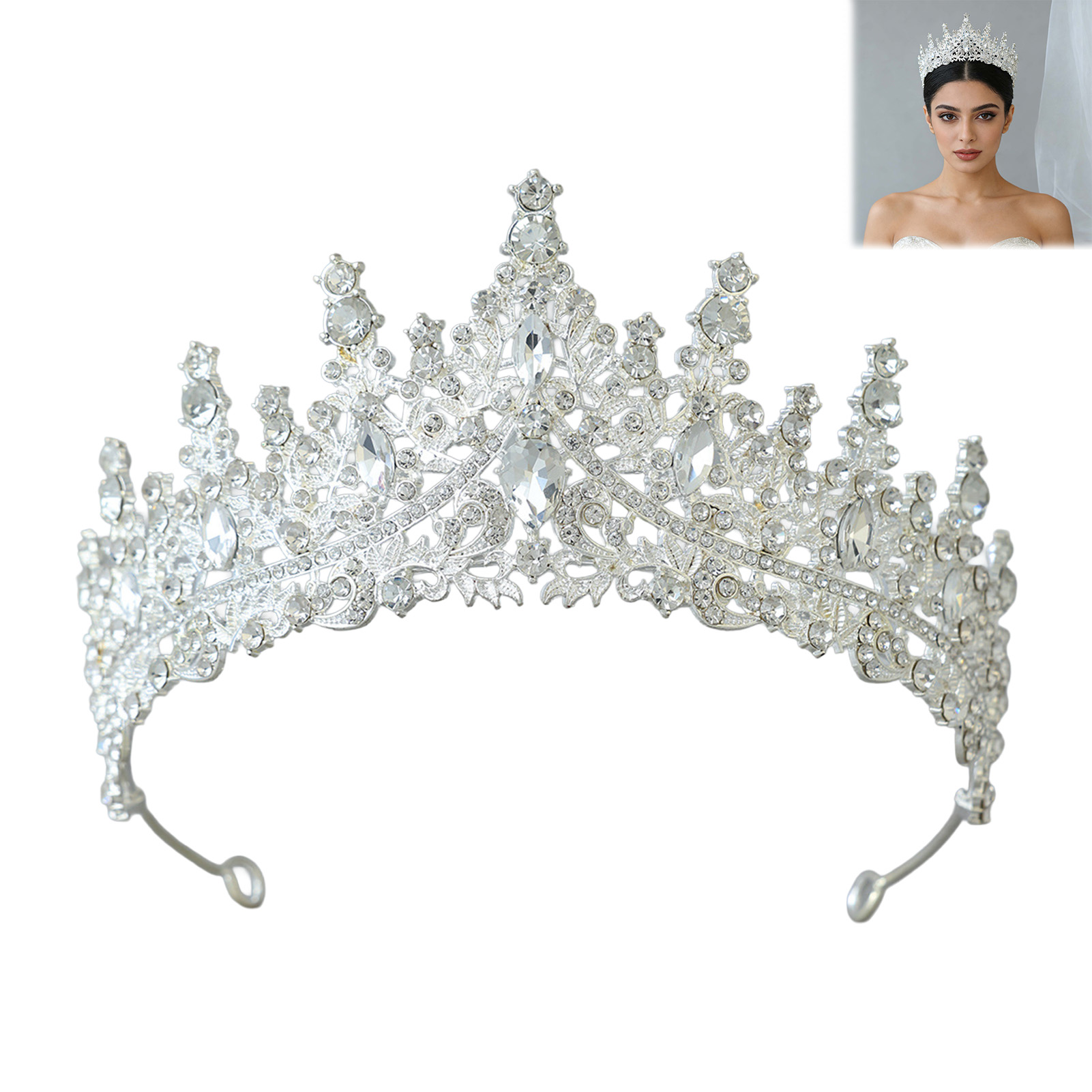 Tocado nupcial con corona de d - Women'S Wedding Accessories reseña y precio